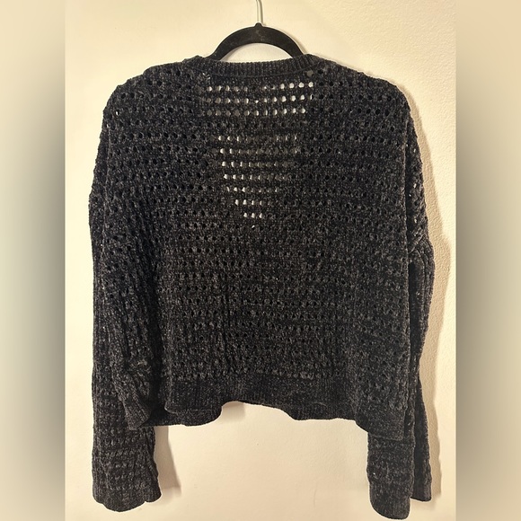 Express Open-Stitch Sweater in Black - Picture 5 of 6